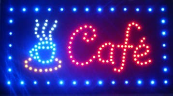Cafe koffie lamp LED verlichting reclame bord lichtbak #D, Verzenden, Nieuw