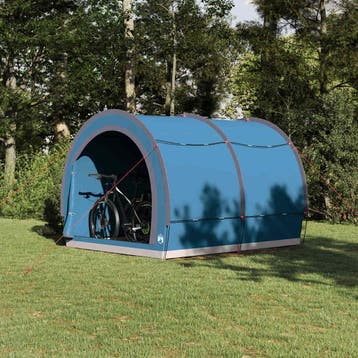 vidaXL Fietstent met dak met opslag Blauw 256 x 222 x 182 cm, Verzenden