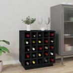 vidaXL Wijnkast 55,5x34x61 cm massief grenenhout zwart, Verzenden