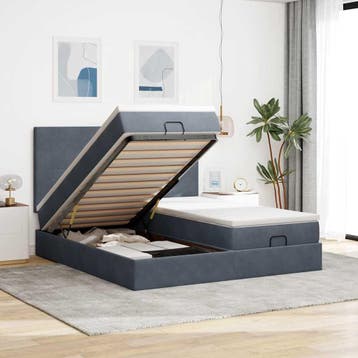 vidaXL Ottoman bed met matrassen 160x200cm fluweel, Verzenden, Nieuw