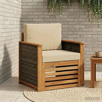 vidaXL Buiten Midden Sofa Naturel, Verzenden, Nieuw