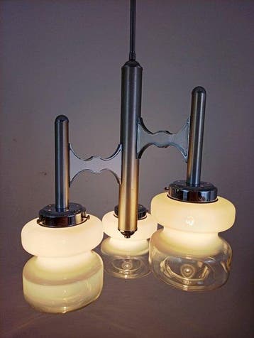 Gaetano Sciolari - Plafondlamp - Opaline glas, Staal,