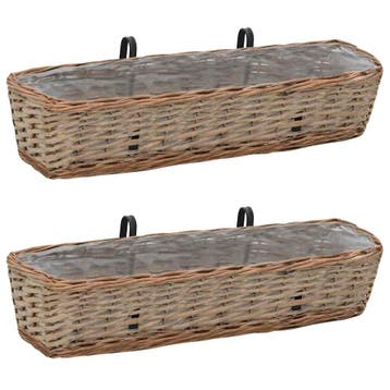 vidaXL Balkonbakken 2 st 80 cm wicker met PE-voering, Tuin en Terras, Verzenden, Nieuw