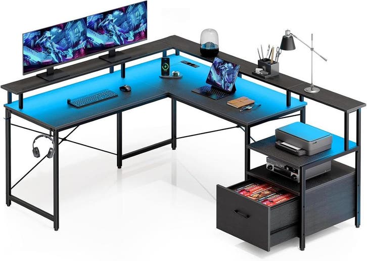 Gaming bureau - Gaming desk - Hoekbureau - 160x115 cm - Zwar, Huis en Inrichting, Bureaus, Nieuw, Verzenden