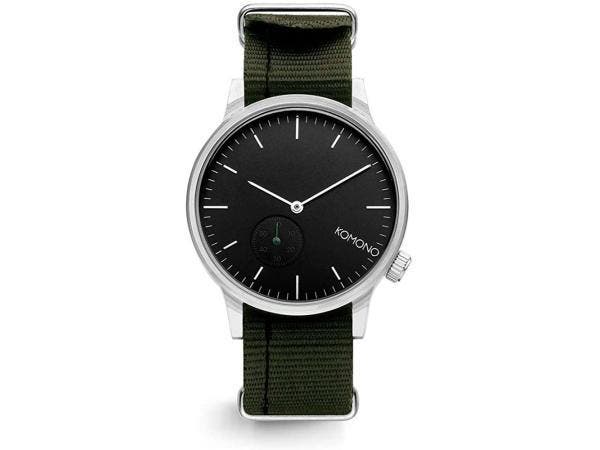 Veiling - Komono Winston Subs Nato heren horloge zwart/groen, Bijoux, Sacs & Beauté, Montres | Hommes