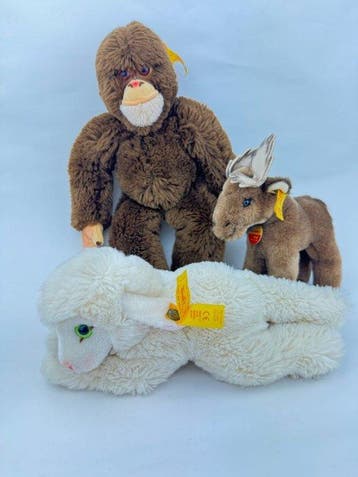 Steiff - Speelgoed Lot of 3 x Vintage Steiff Toys - Deer,