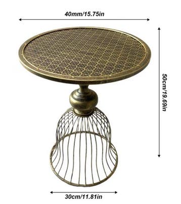 Hand painted brass color iron table - Salontafel - IJzer,