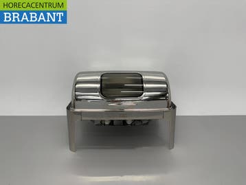 HCB Chafing Dish Rolltop RVS – Kijkglas – 9 liter – 1/1 GN, Ophalen of Verzenden, Nieuw in verpakking
