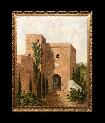 École Orientaliste (XIX-XX) - La Porte de la Justice de, Antiek en Kunst