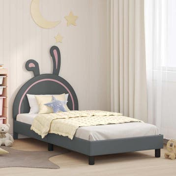 vidaXL Kinderen bedframe met hoofdboard Lichtgrijs 90 x 200, Verzenden, Nieuw