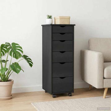 vidaXL Rollende kast 34 x 39 x 93,5 cm Massief vurenhout, Verzenden, Nieuw
