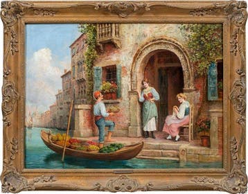 Arthur Trevor Haddon (1864-1941) - Venice, Greengrocer on, Antiek en Kunst