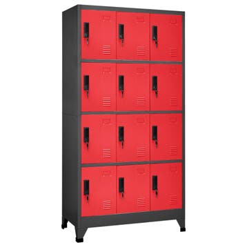 vidaXL Lockerkast 90x45x180 cm staal antracietkleurig en, Verzenden