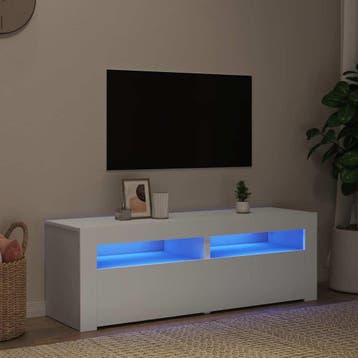 vidaXL Tv-meubel met LED-verlichting 120x35x40 cm wit, Verzenden, Nieuw