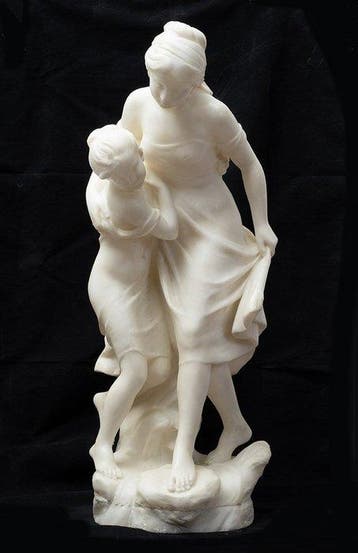 sculptuur, Scultura antica Napoleone III in alabastro, Antiek en Kunst