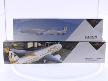 Schaal 1:200 set van 2 Etihad Airways-vliegtuigen Boeing-..., Hobby en Vrije tijd, Ophalen of Verzenden, Nieuw, Overige merken