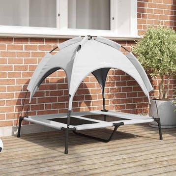 vidaXL Hondenbed Zilvergrijs 92 x 77 x 82,5 cm Staal, Verzenden