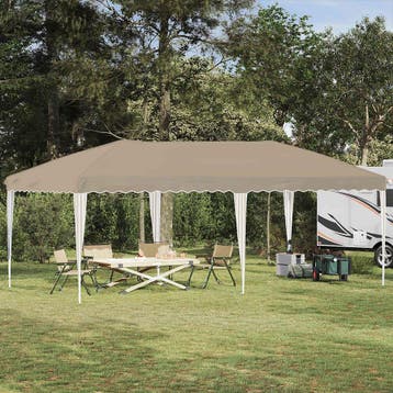 vidaXL Pop-up Feesttent 575 x 290 x 245 cm Crèmekleurig, Verzenden, Nieuw