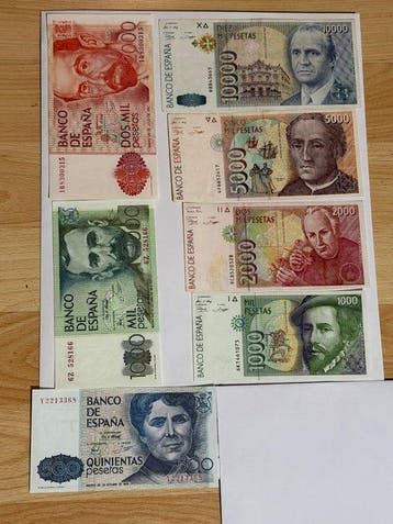 Spanje. - 7 Banknotes - Various Dates - incl. replacement