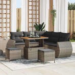 vidaXL Tuinbank Set 8 pcs Grijs poly rattan, Jardin & Terrasse, Verzenden