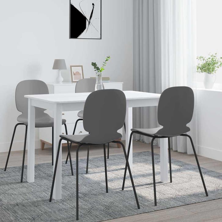 vidaXL Eettafel 114x71x75 cm massief rubberwood wit, Huis en Inrichting, Tafels | Eettafels, Nieuw, Verzenden