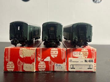 HAG H0 - 400 - Wagon de train miniature (3) - Ensemble de 3, Nieuw