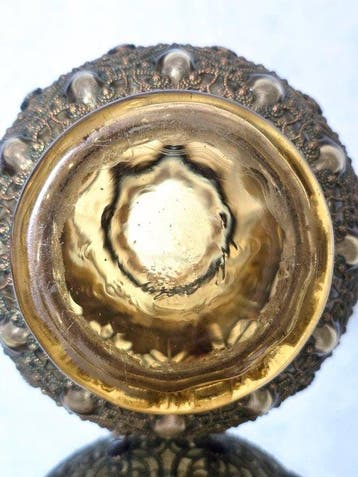 Vaas - Glas, Messing - Verguld messing filigraan