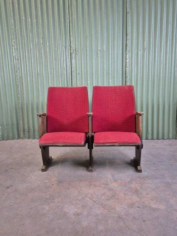 Klapstoel - hout met bekleding - 2-zits theaterstoel - Das