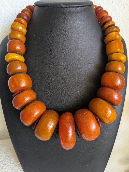 Résine, Laine - Collier - Berbère Maroc, Antiek en Kunst, Kunst | Niet-Westerse kunst