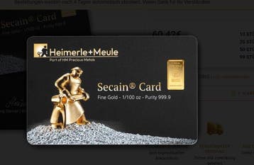 Wereld. Secain Heimerle und Meule - 1/100 oz (.999) (Zonder