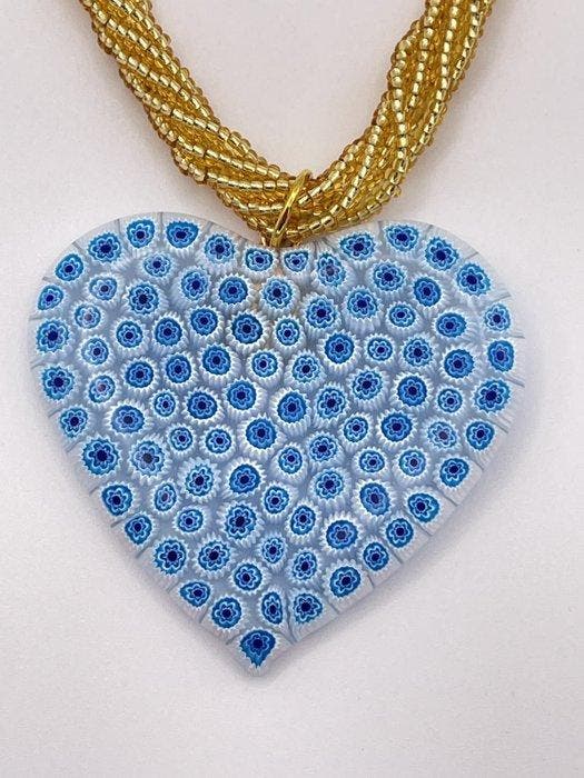 Murano-glas - Ketting met hanger - Murano-glas met murrines, Antiek en Kunst, Antiek | Glaswerk en Kristal