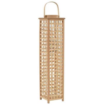 Bamboe lantaarn 84cm - Tweede kansje, weg is weg, Maison & Meubles, Verzenden, Kandelaar