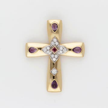 Hanger - 18 karaat Geel goud Diamant (Natuurlijk) -