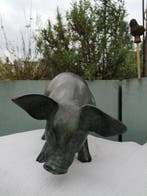 sculptuur, Standing pig - 35 cm - Brons