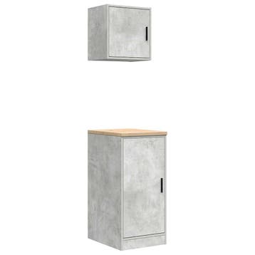 vidaXL Garagekasten 2 st bewerkt hout betongrijs, Verzenden