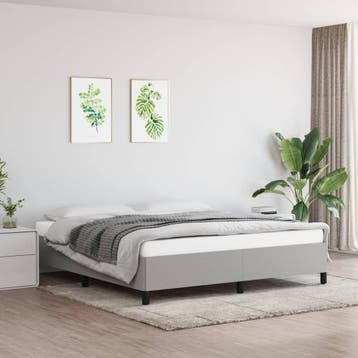 vidaXL Bedframe zonder matras Super King stof lichtgrijs, Verzenden, Nieuw