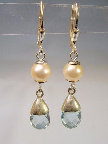Zonder minimumprijs - Oorbellen Zilver - 8.10ct. tw. Topaas, Nieuw