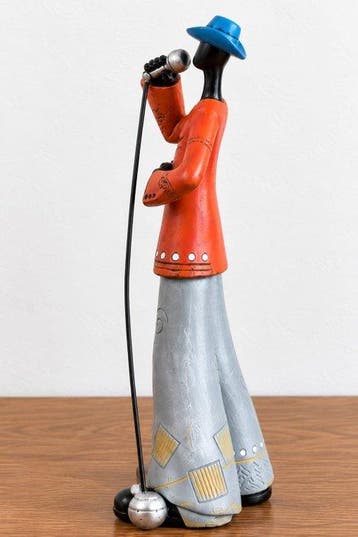 sculptuur, Stylised Trumpet Player Figurine with Colourful
