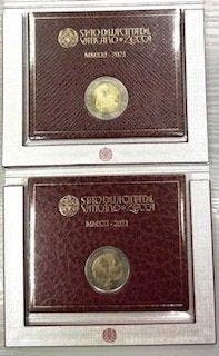 Vaticaan. 2 Euro 2021 Caravaggio + Dante Alighieri (2, Timbres & Monnaies, Monnaies | Europe | Monnaies non-euro