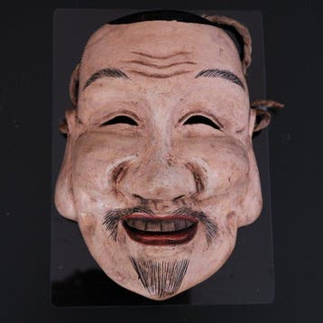Noh masker - Hout - Ebisu (Zonder minimumprijs)