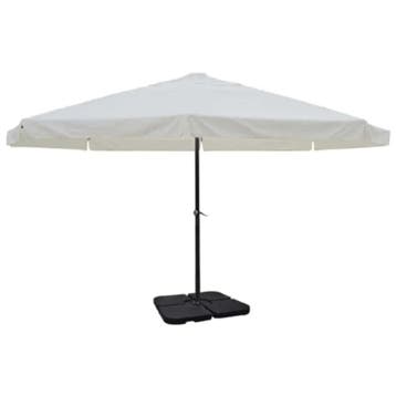 vidaXL Parasol met draagbare voet aluminium (wit), Verzenden