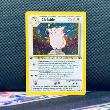 Pokémon Card - CLEFABLE HOLO 1ST EDITION 1 - Pokémon, Hobby en Vrije tijd, Nieuw