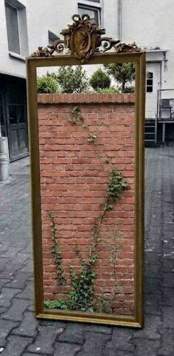 W.J. Dorens En Zoon - Spiegel - Gegoten messing, Historisch