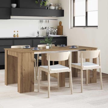 vidaXL Eettafel Artisanaal eiken 180 x 85 x 75 cm Bewerkt, Huis en Inrichting, Tafels | Eettafels, Verzenden, Nieuw