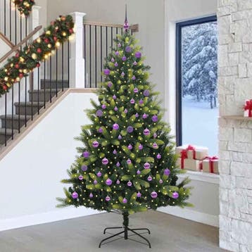 vidaXL Kunstmatige Scharnierende Kerstboom 300 LEDs Groen, Verzenden
