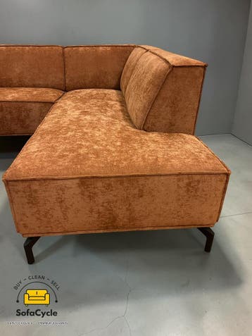 Calvaro hoekzetel roestbruin in stof, hoek L – overstock, Verzenden, Nieuw