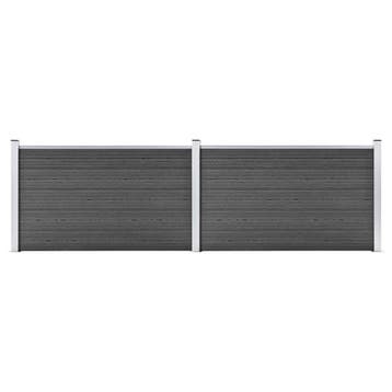 vidaXL Schuttingpanelenset 353x105 cm HKC zwart, Verzenden, Nieuw