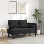 vidaXL Chaise longue met kussens fluweel zwart, Huis en Inrichting, Verzenden, Nieuw