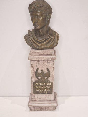 Buste, Imperator Octavianus Augustus - 34 cm - Bronze,