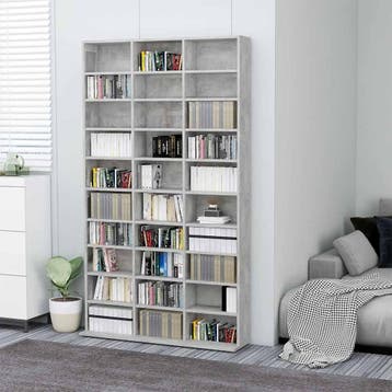 vidaXL Cd-kast 102x16x177,5 cm bewerkt hout betongrijs, Huis en Inrichting, Woonaccessoires | Cd- en Dvd-rekken, Verzenden, Nieuw